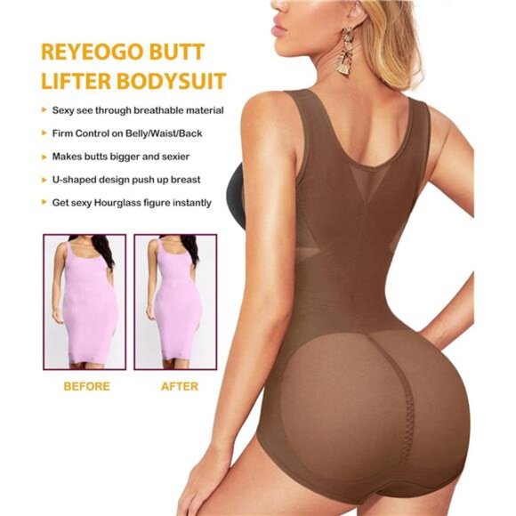 Shapewear Bodysuit for Women Tummy Control Butt Lifter Panty Hi-Waist - Picture 3 of 4